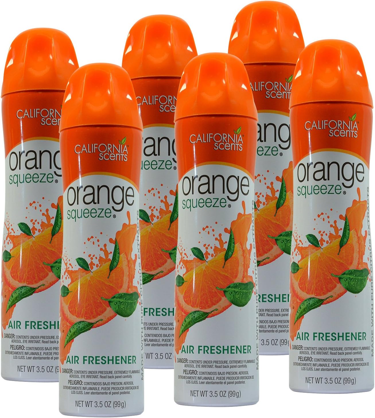 California Scents Orange Squeeze 3.5 Oz Air Freshener Spray (6 Packs)
