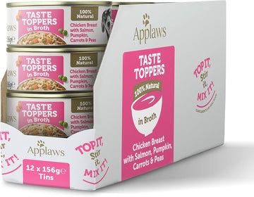 Applaws 100% Natural Wet Dog Food Tins, Chicken Breast with Salmon in Broth, 156g (Pack of 12)?TT3034CE-A