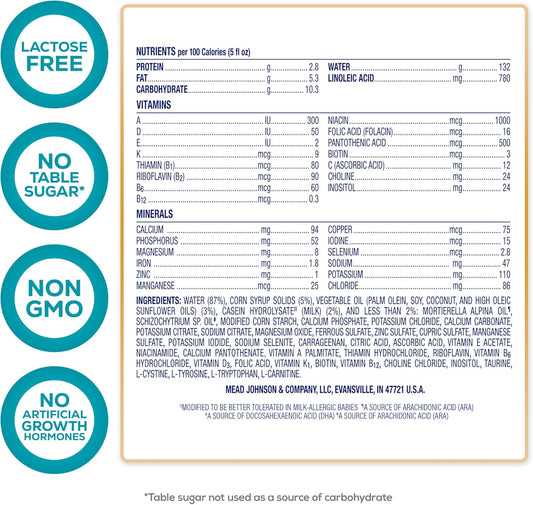 Enfamil Nutramigen Hypoallergenic Baby Formula With Iron, Lactose Free, Colic Relief From Cow'S Milk Allergy Starts In 24 Hours, Brain Building Dha, Probiotic Lgg For Immune Support, 2 Fl Oz, 48 Count