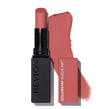 Revlon Lipstick, Colorstay Suede Ink, Built-In Primer, Infused With Vitamin E, Waterproof, Smudge-Proof, Matte Color, 005 Hot Girl, 0.09 Oz