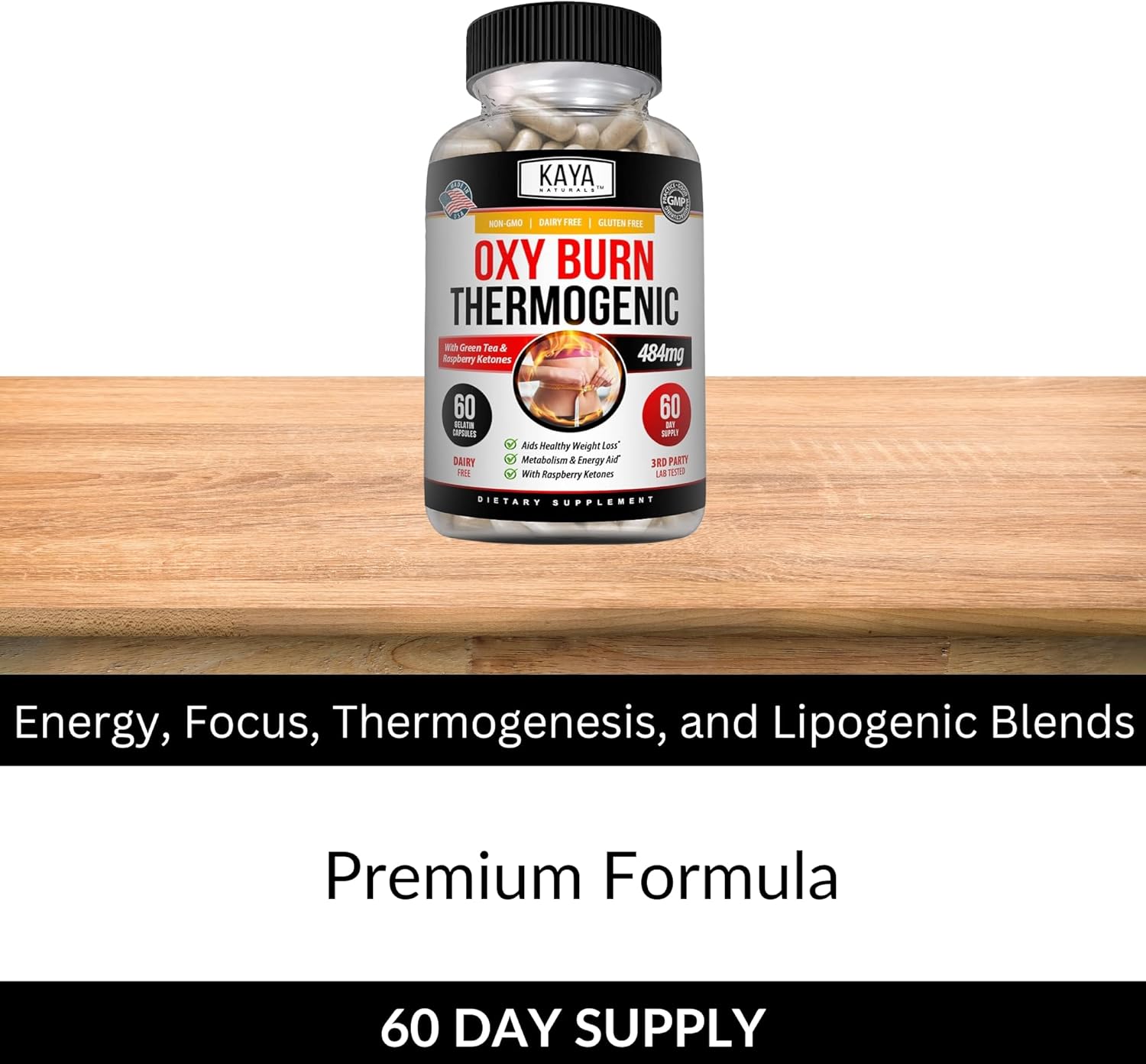 Kaya Naturals Supreme Fat Burner - Weight Loss Pills Women & Men - Appetite Suppressant Supplement - Powerful Thermogenic Diet Pills - Natural Energy Boost Oxy Burn 60 Count : Health & Household