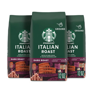 Starbucks Ground Coffee—Dark Roast Coffee—Italian Roast—100% Arabica—3 bags (12 oz each)