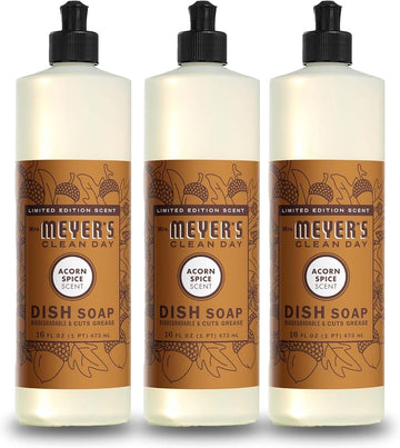 Mrs. Meyer'S Clean Day Liquid Dish Soap, Biodegradable Formula, Limited Edition Acorn Spice, 16 Fl. Oz - Pack Of 3