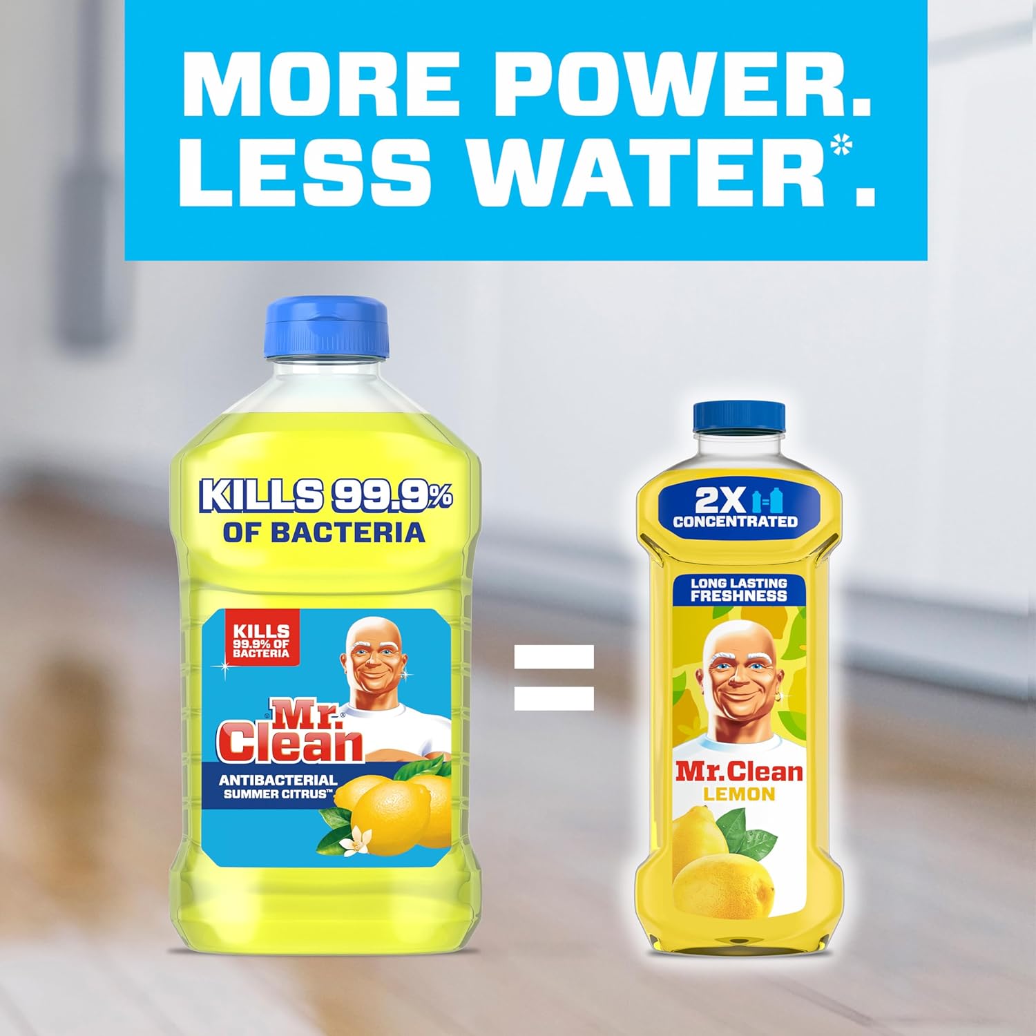 Mr. Clean 2X Concentrated Multi Surface Cleaner With Lemon Scent, All Purpose Cleaner, 41 Fl Oz