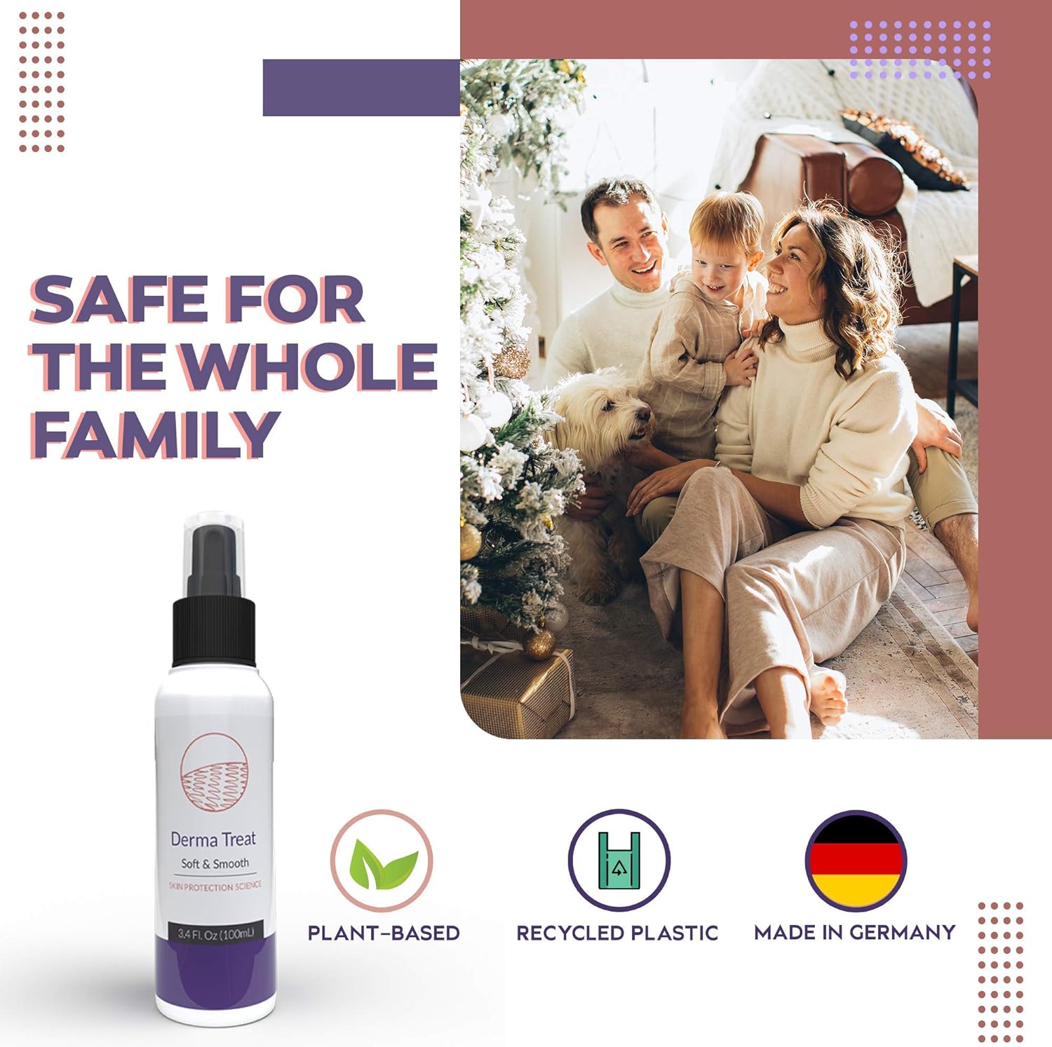 Psoriasis And Pruritus Treatment By Derma Treat I 100 Ml I Itch Moisturiser And Eczema Spray I Contains Magnesium Oil & Aloe Vera I Ailing Scaly Skin And Hydration I 100% Organic Ingredients