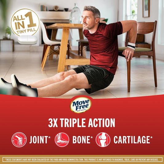 Move Free Ultra Triple Action Joint Support Supplement - Type Ii Collagen Boron & Hyaluronic Acid - Supports Joint Comfort, Cartiliage & Bones In 1 Tiny Pill Per Day, 30 Tablets (30 Servings)