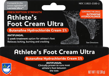 Rite Aid Prescription Strength Foot Care Butenafine Cream - 1 Oz, Antifungal Cream, Jock Itch Treatment, Treats Athlete'S Foot Cream Extra Strength