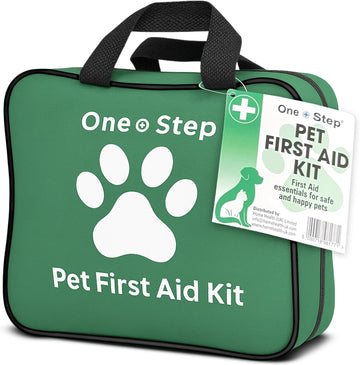 One Step Pet First Aid Kit, Includes Over 80+ Premium Items, Tick Remover, Syringe, Vet Wrap, Bandages, Wipes, Travel Sized First Aid For Dogs, Cats And All Other Pets - Pet Supplies