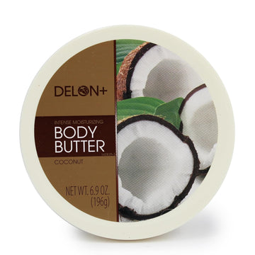 Delon Intense Moisturizing Body Butter, Coconut With Coconut Oil, 6.9 Oz