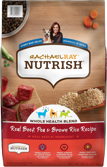 Nutrish Rachael Ray Premium Natural Dry Dog Food, Real Beef, Pea, & Brown Rice Recipe, 40 Pounds