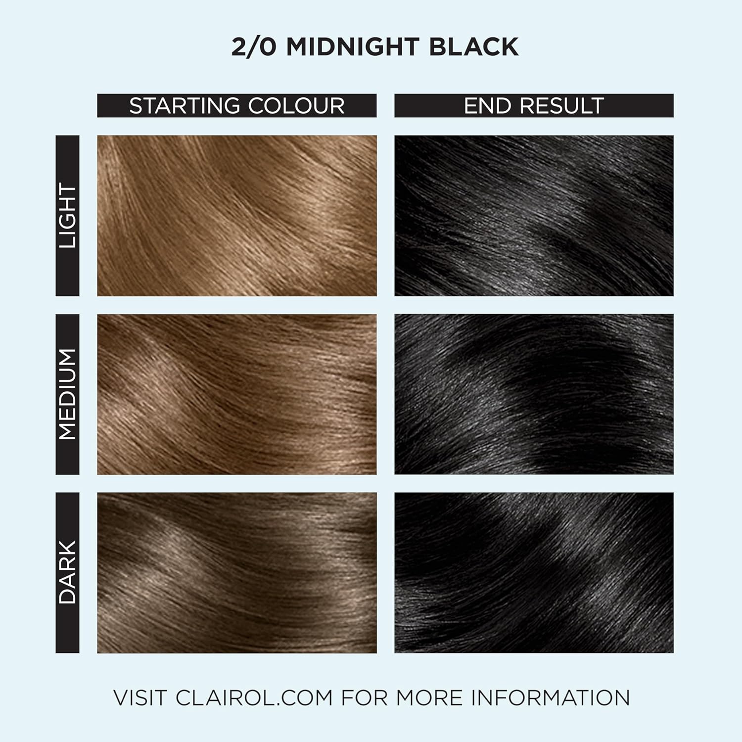 Clairol Colour Studio Permanent Colour Cream | Hair Dye | Long-lasting Rich Tones | 100% Grey Coverage | Dermatologically Tested Vegan Formula | Hair Colouring Kit | Midnight Black 2/0 | 50ML : Amazon.co.uk: Beauty