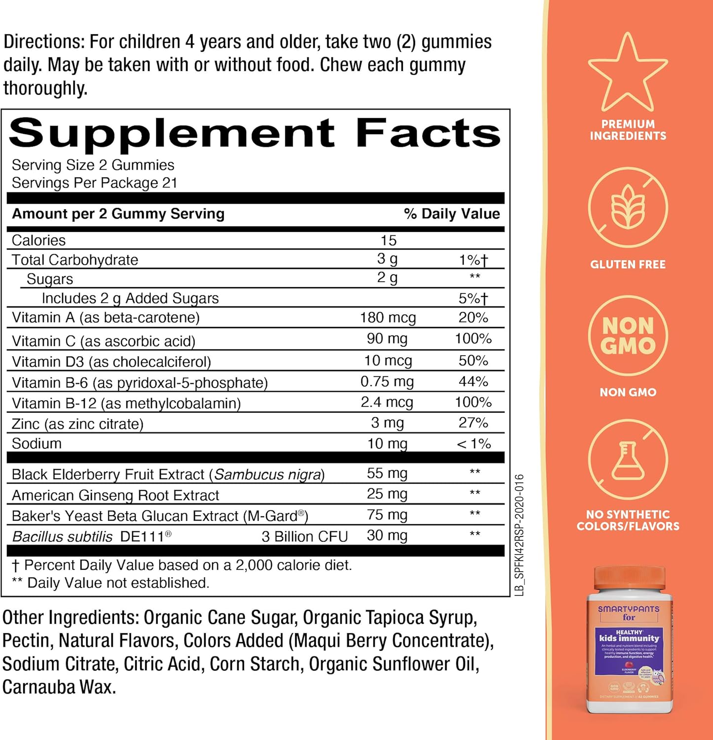 SmartyPants Kids Immunity Gummies: Immune Support & Digestive Comfort Gummies, 42 count