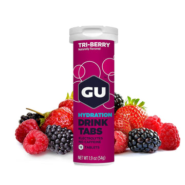 Gu Energy Hydration Electrolyte Drink Tablets, Enhanced Endurance Sports Drink For Running, Cycling, Triathlon, 8-Count(96 Servings), Strawberry Hibiscus