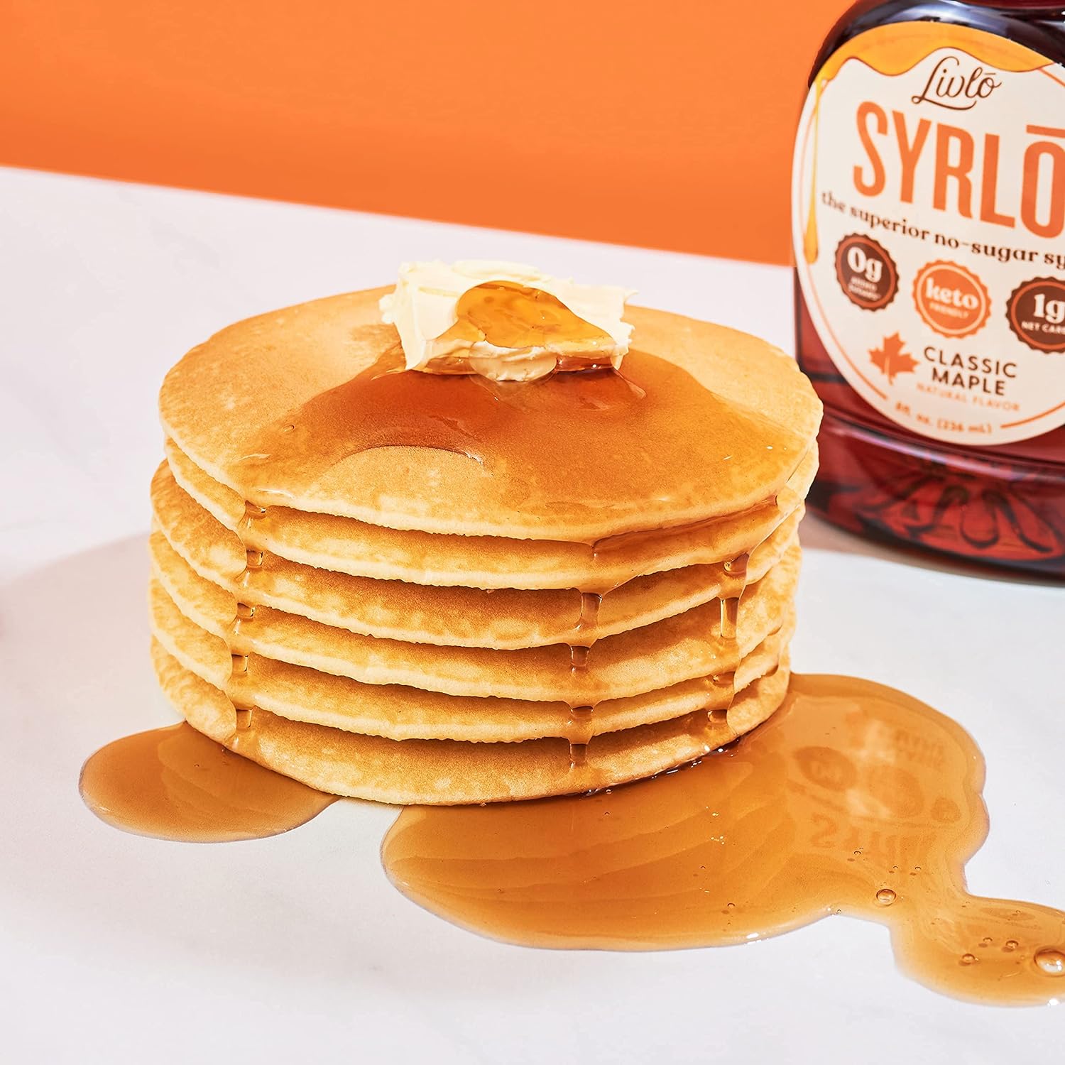 Livlo Sugar Free Keto Maple Syrup - Low Carb & Keto Friendly Pancake Syrup - 1g Net Carbs & 10 Calories per Serving - Made with Allulose - Sugar Alcohol Free - 8oz : Grocery & Gourmet Food