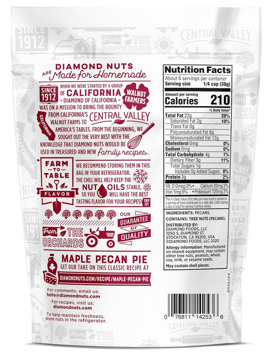 Diamond Of California Pecans Halves, 6 Oz, 12 Count