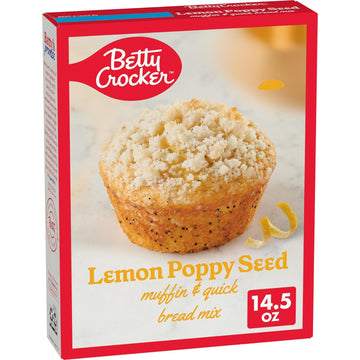 Betty Crocker Muffin and Quick Bread Mix, Lemon Poppy Seed With Streusel, 14.5 oz (Pack of 12)