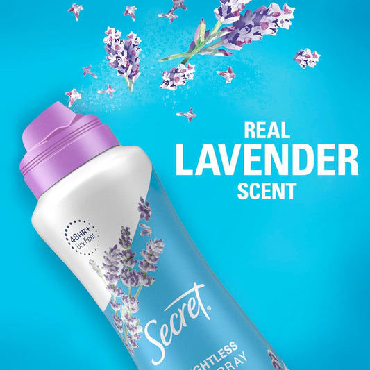 Secret Dry Spray Antiperspirant Deodorant, Relaxing Lavender, 4.1 Oz (Pack Of 3)