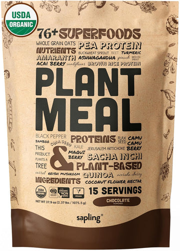 Plant Meal Replacement Shake - Vanilla - 25G Of Plant Based Vegan Protein Powder, 76+ Organic Superfoods, Vitamins & Minerals, Mushrooms, Super Greens, Digestive Enzymes & Probiotics - 1 Serving