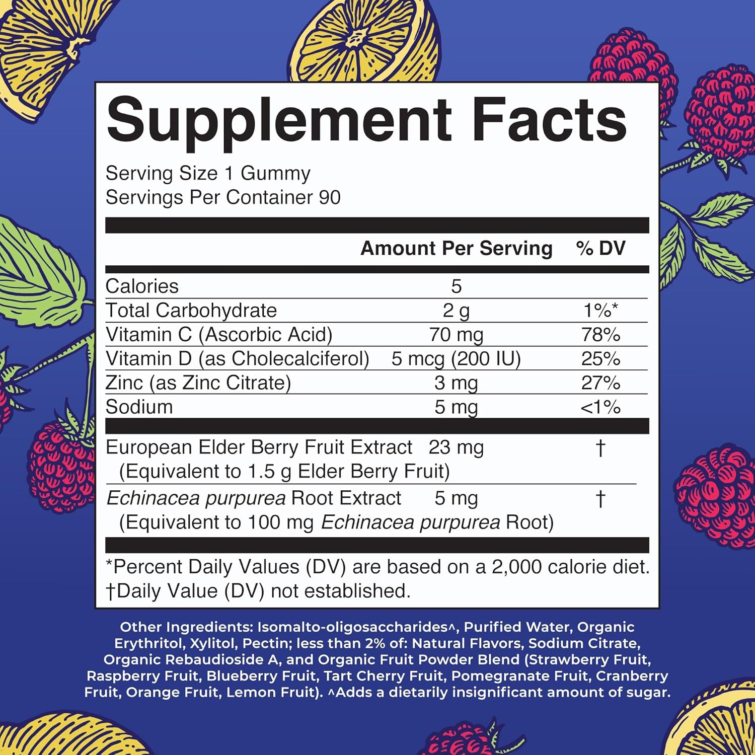 MaryRuth Organics Sugar Free Immunity Gummies, Powerful Blend, Elderberry Vitamin C & Zinc, Vitamin D3 & Echinacea, Immune Support Supplement & Gummies for Kids & Adults, Vegan, Non GMO, 90ct : Health & Household