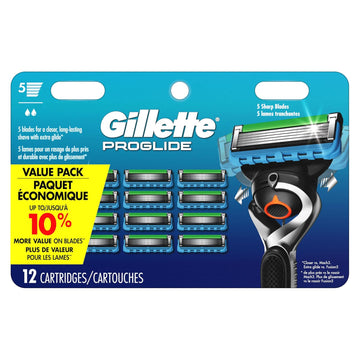 Gillette Fusion5 Proglide Men'S Razor Blade Refills, 12 Count, Mens Blades : Beauty & Personal Care