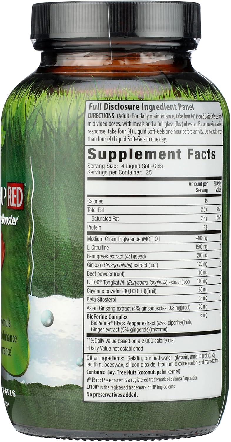 Irwin Naturals Testosterone Up Red 100 Sgels : Health & Household