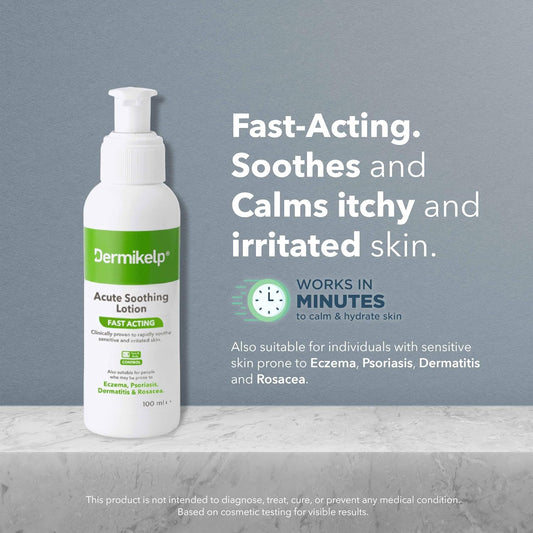 Dermikelp® Acute Soothing Lotion – Fast-Acting Care For Sensitive, Dry Skin – Improves The Appearance Of Redness – Dermatologist-Tested With Natural Active Ingredient