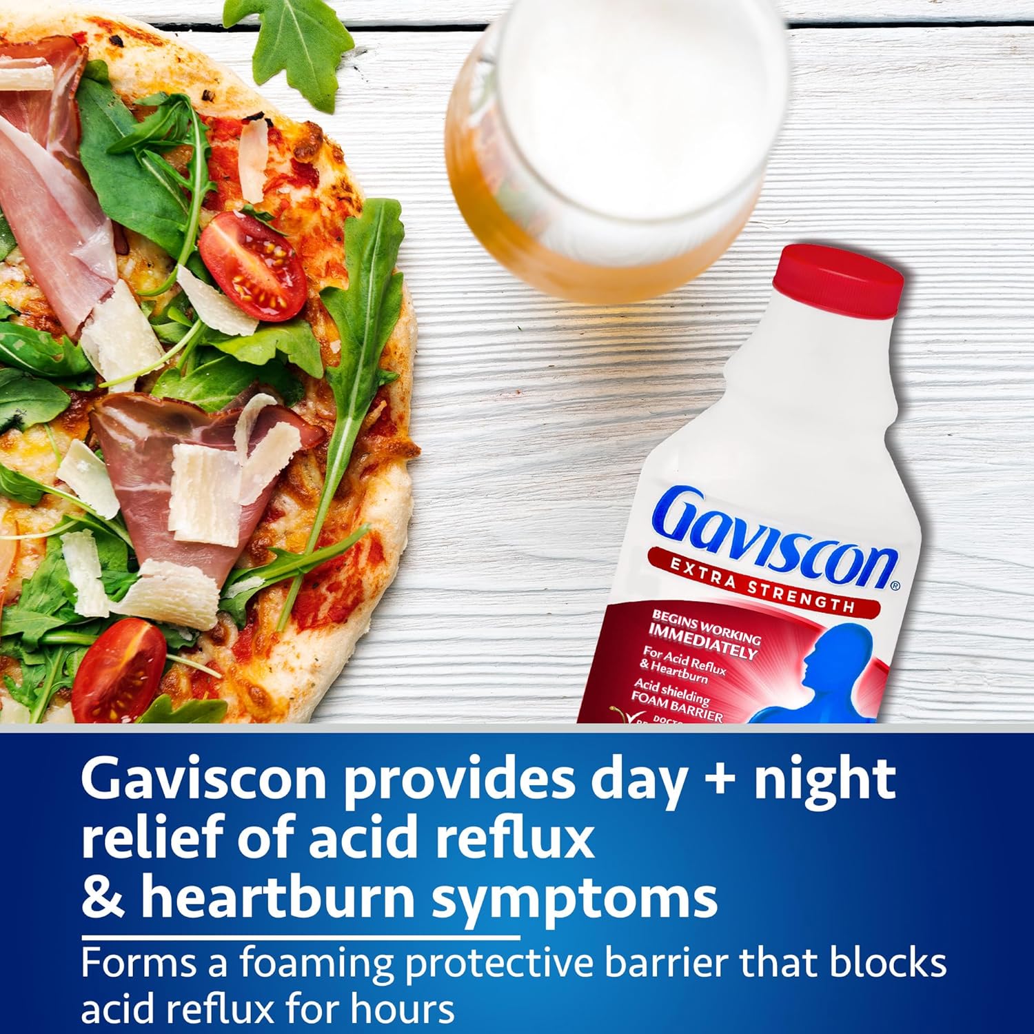 Gaviscon Heartburn Relief, Extra Strength Liquid Fruit 600 Ml : Health & Household