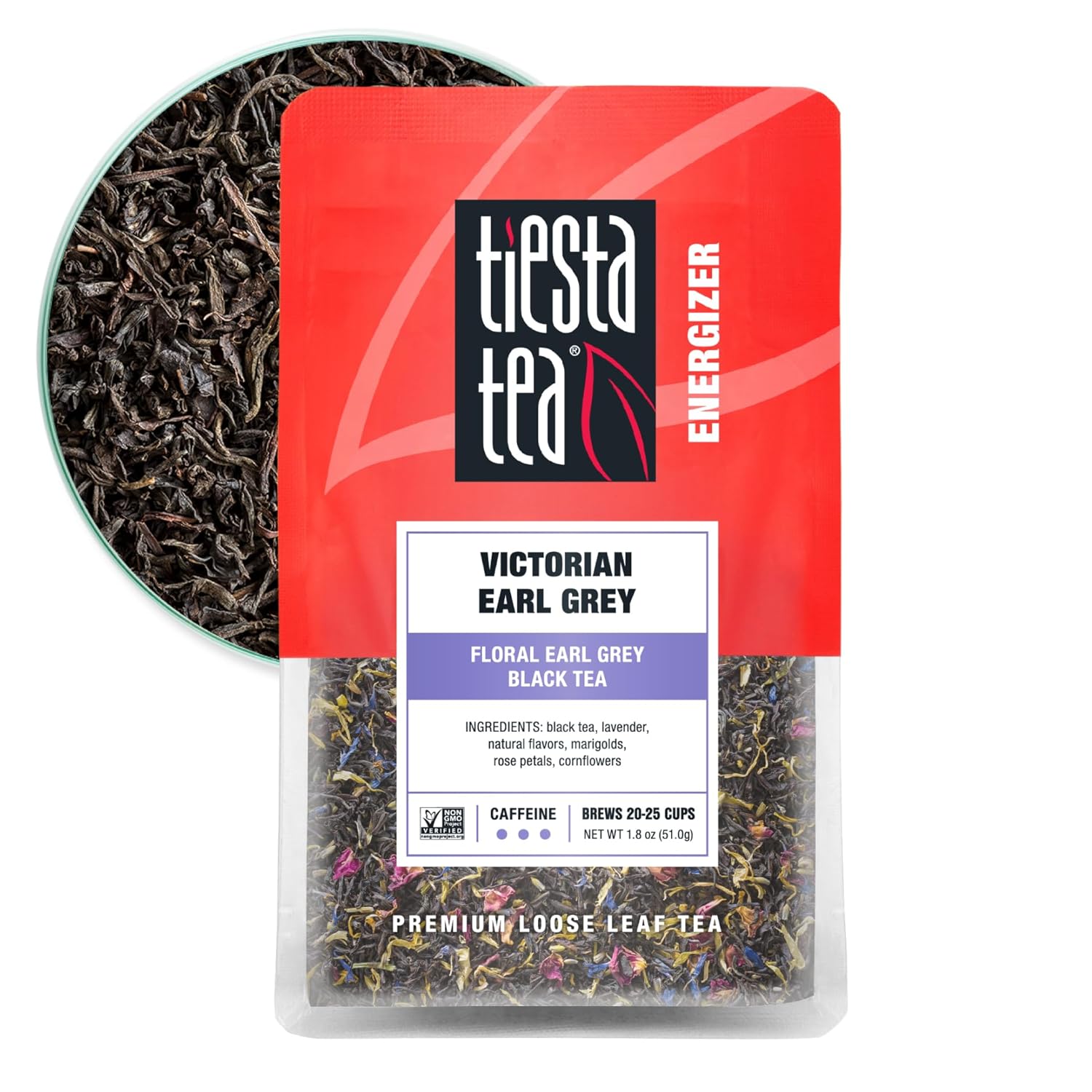 Tiesta Tea - Victorian Earl Grey, Floral Earl Grey Black Tea, Premium Loose Leaf Tea Blends, High Caffeinated Black Tea, Make Hot Or Iced Tea, Brews Up To 25 Cups - 1.8 Ounce Resealable Pouch