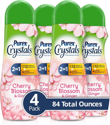 Purex Crystals in-wash Fragrance and Scent Booster, Cherry Blossom & Ginger, 21 Ounce (Pack of 4)