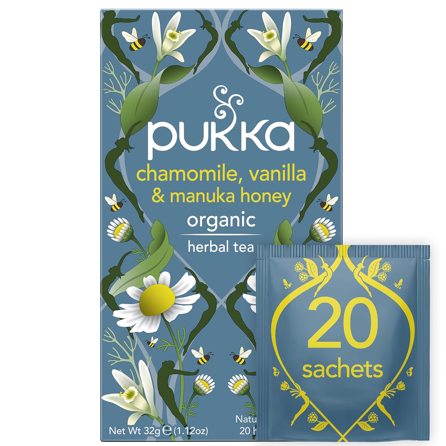 Pukka Herbs Organic Chamomile Vanilla Manuka Tea, 20 Ct