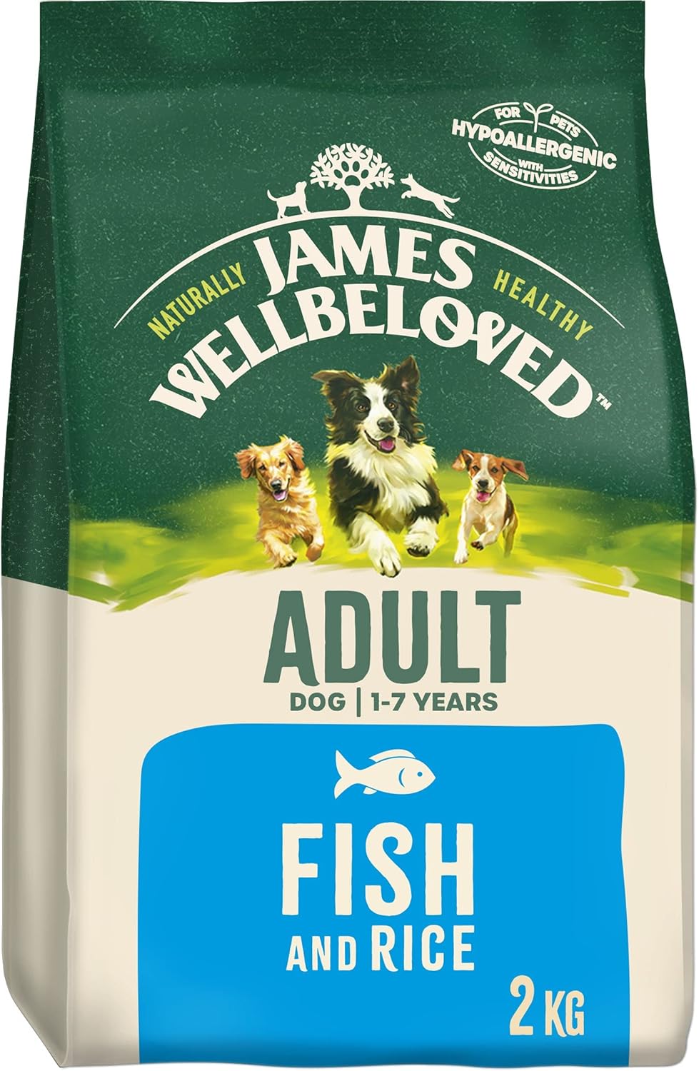 James Wellbeloved Adult Fish & Rice 2 kg Bag, Hypoallergenic Dry Dog Food?02JWAF2