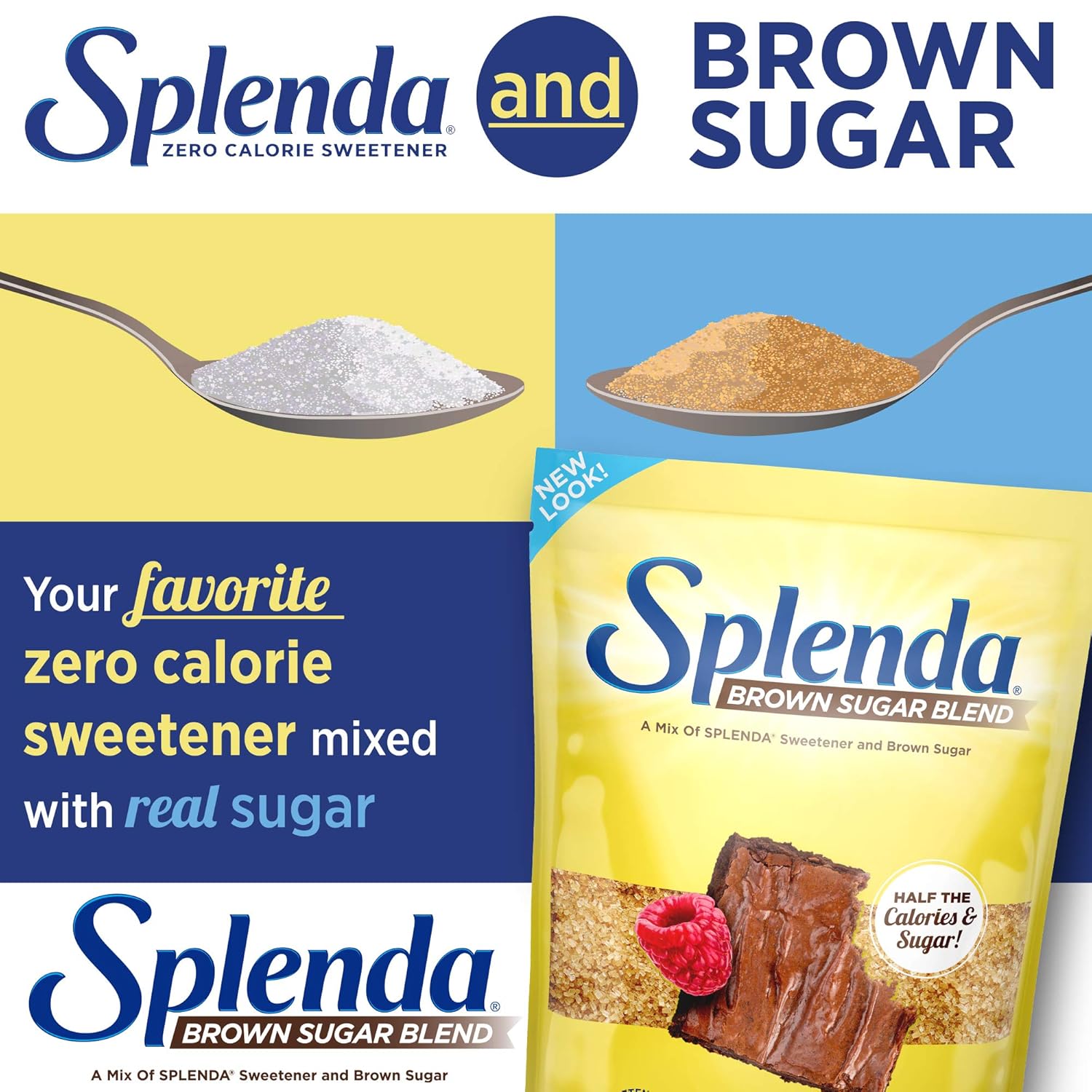 Splenda Brown Sugar Blend Low Calorie Sweetener For Baking, 3 Pound Value Size (1360 Grams) Resealable Bag, 48 Ounces