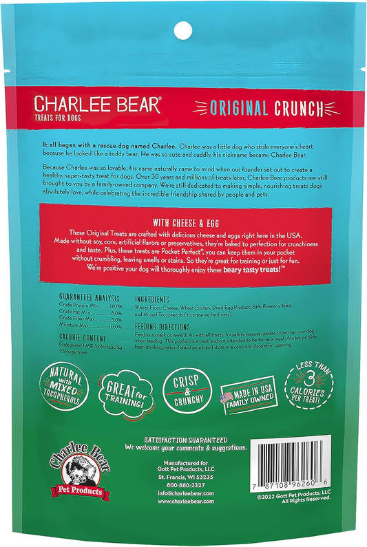 Charlee Bear Original Dog Treats, Cheese And Egg, 6 Oz