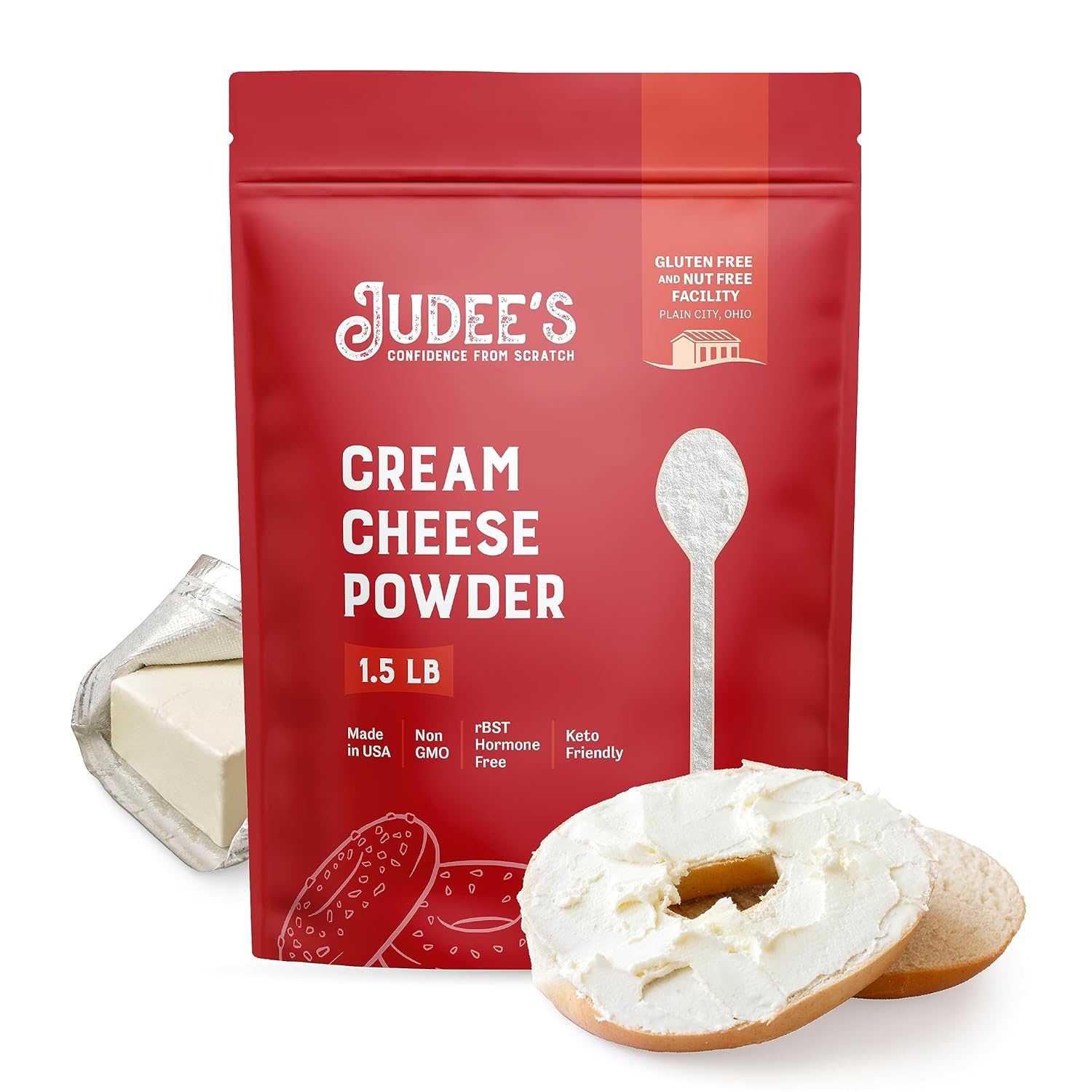 Judee'S Powdered Cream Cheese - 1.5 Lb (24 Oz) - Delicious And 100% Gluten-Free And Keto-Friendly - Great For Dips, Spreads And Baking - Made From Real Cream Cheese