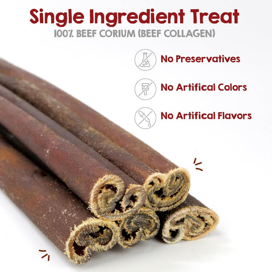 Riley's 6 Inch Beef Collagen Sticks for Dogs, Collagen Chews for Dogs, Bully Stick & Rawhide Alternative, Long Lasting, No Raw Hide Chews, Single Ingredient Dog Treat- 10 ct
