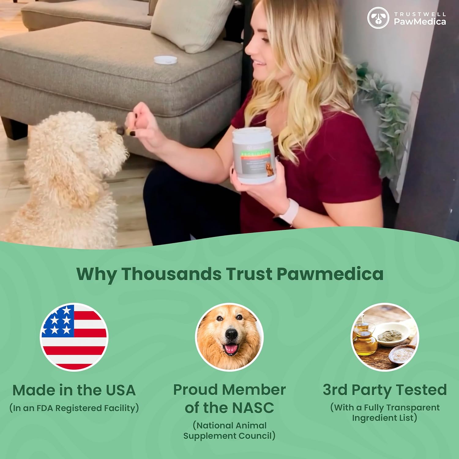 PawMedica Dog Probiotics and Digestive Enzymes, Probiotics for Dogs Made in USA, Pet Probiotic Chews for Dogs, Prebiotics & Probiotic Dog Digestive Support, Probiotic Treats - 120 Dog Probiotic Chews : Pet Supplies