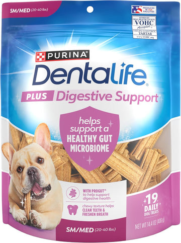 Dentalife Purina Plus Digestive Support Chicken And Pumpkin Flavor Small/Medium Dog Dental Chews, Mp - 19 Ct. Pouch