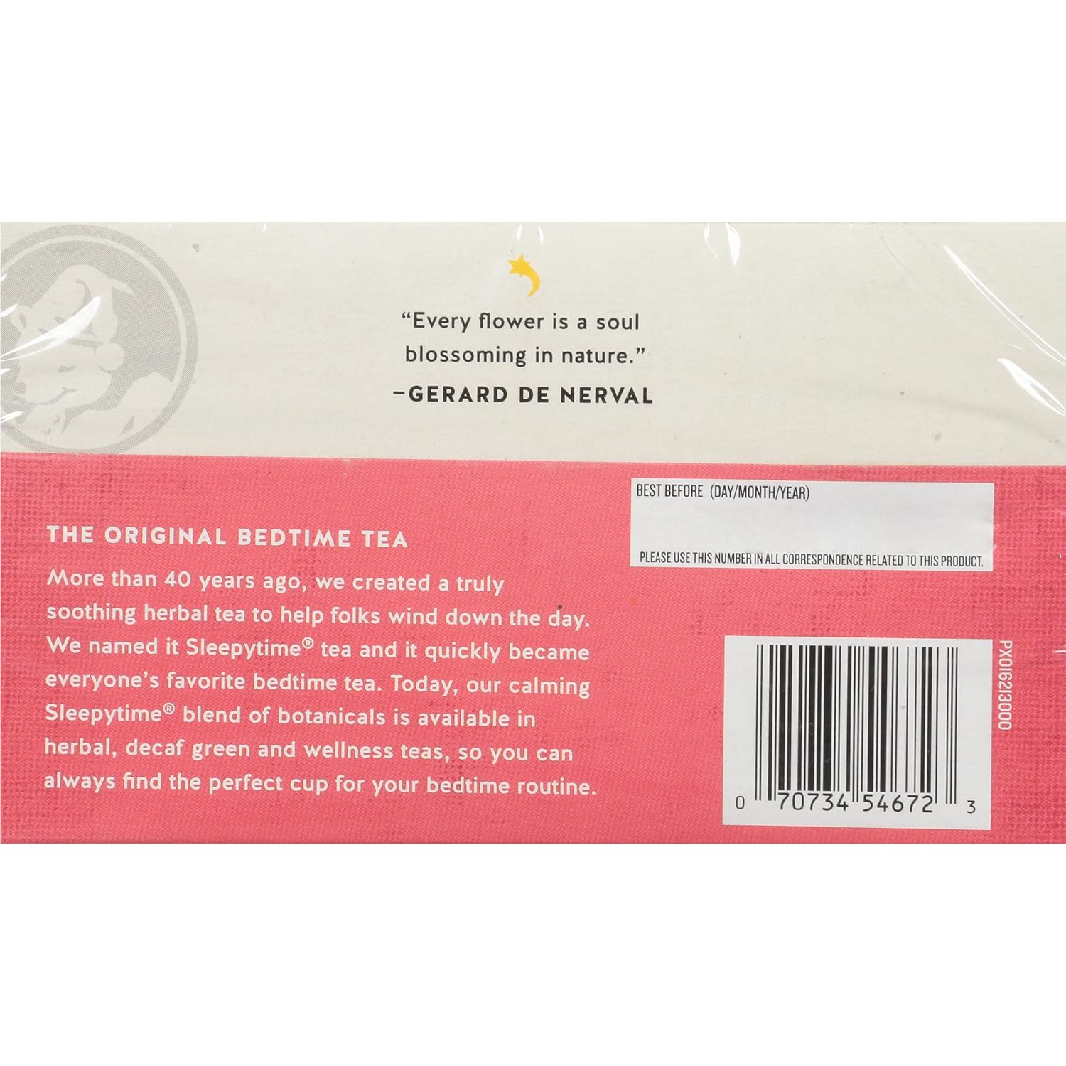 Celestial Seasonings Sleepytime Wellness Tea Plus Probiotics, Caffeine Free, 18 Tea Bags Box