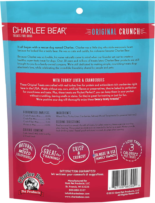 Charlee Bear Original Dog Treats, Turkey Liver & Cranberries, 16 Oz