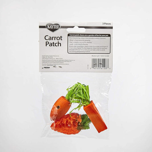 Kaytee Chew Toy Carrot Patch For Rabbits, Guinea Pigs And Chinchillas, 3 Count