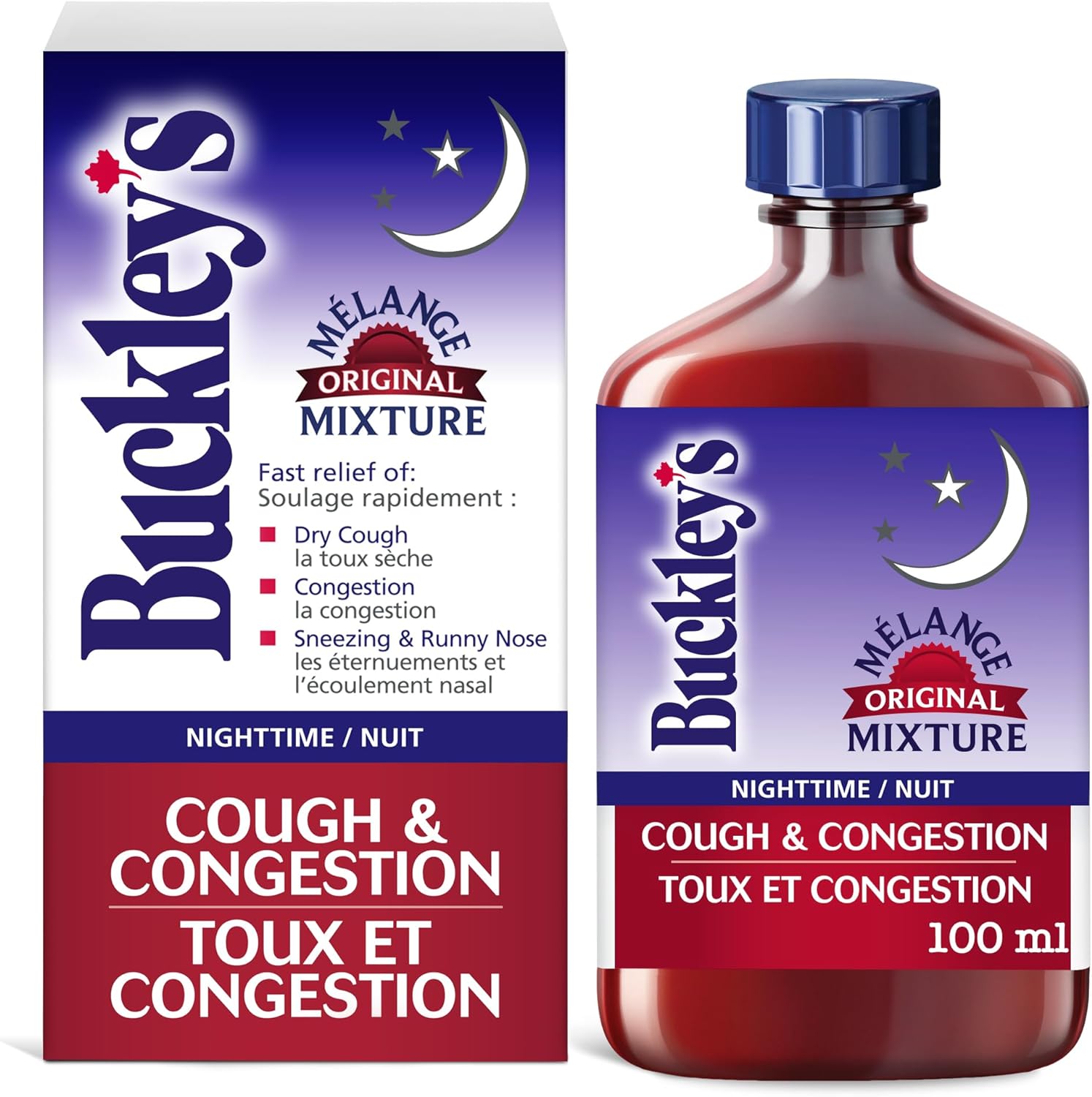 Buckley'S Original 'Night Time' Cough Congestion Syrup 100 Ml/3.38 Oz