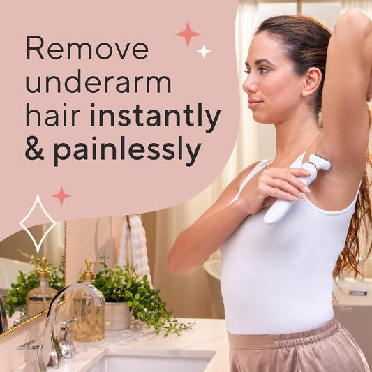 Finishing Touch Flawless Underarm Hair Removal Electric Razor Device, Designed To Shave And Contour Womens Sensitive Underarm Area, Cordless Groomer, Painless For All Skin Types