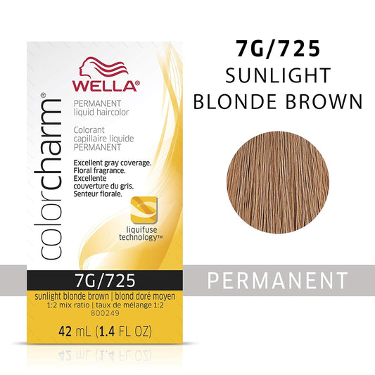 Wella Professionals Invigo Brilliance Color Protection Shampoo & Conditioner, For Fine Hair + Wella Colorcharm Permanent Liquid Hair Color For Gray Coverage, 7G Sunlight Blonde Brown