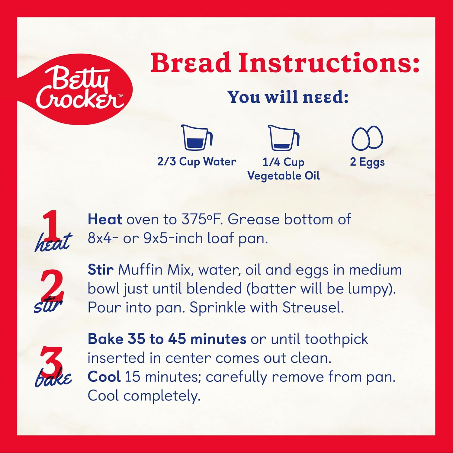 Betty Crocker Cinnamon Streusel Muffin and Quick Bread Mix, 13.9 oz. (Pack of 12) : Betty Crocker Muffin Blueberry : Everything Else