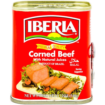 Iberia Corned Beef, 12 Oz, Premium Quality Corned Beef With Natural Juices, Halal