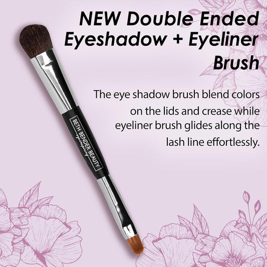 Beth Bender Beauty Double Ended Eyeliner And Eyeshadow Brush - Double Sided Eye Makeup Applicators