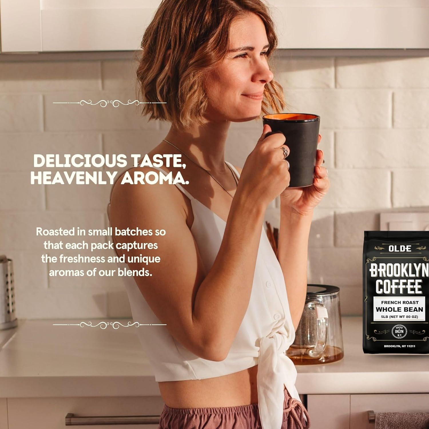Brooklyn Coffee Whole Bean, French Dark Roast (5Lb) Silky Smooth, Bold, Balanced - Fresh Bulk Coffee Beans Roasted Weekly In Nyc
