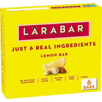 Larabar Lemon Bar, Gluten Free Vegan Fruit & Nut Bar, 1.6 Oz Bars, 6 Ct