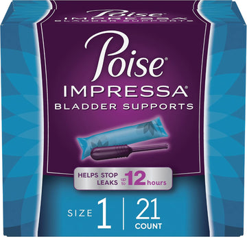 Poise Impressa Incontinence Bladder Support For Women, Bladder Control, Size 1, 21 Count (Packaging May Vary)