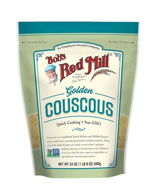 Bob's Red Mill Golden Couscous, Quick Cooking - 24 Ounce (Pack of 4), Non-GMO, Vegan, Moroccan-Style Wheat Couscous Pasta